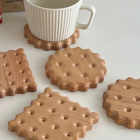 Cookie-Style Wooden Coaster (1pc)